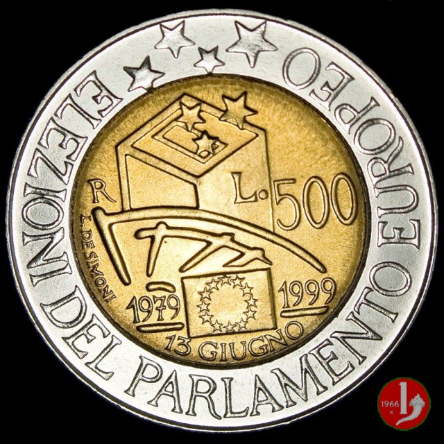 500 lire 20° elezione del Parlamento Europeo 1999 (Roma)