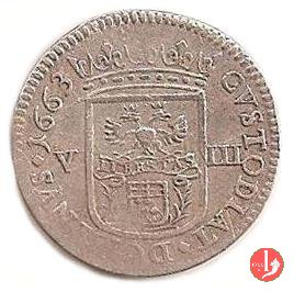 8 bolognini (capelli corti e stemma) 1663 (Massa di Lunigiana)