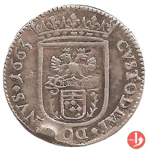 8 bolognini (capelli corti e stemma) 1663 (Massa di Lunigiana)