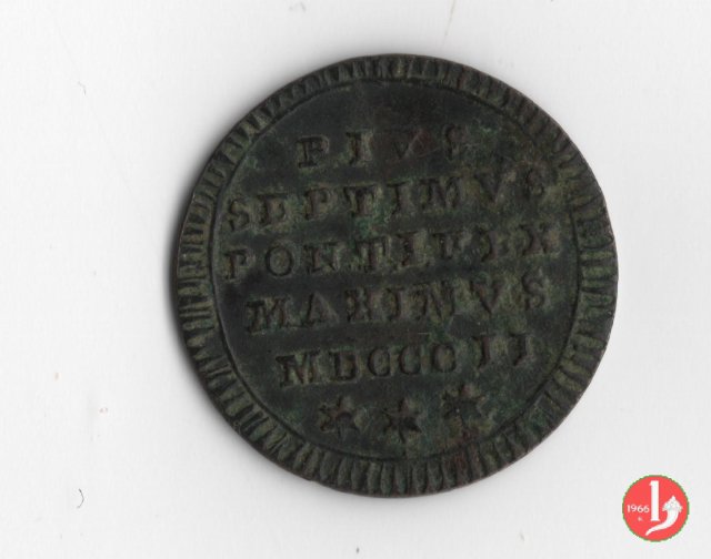 Quattrino del 2° tipo 1802 (Roma)
