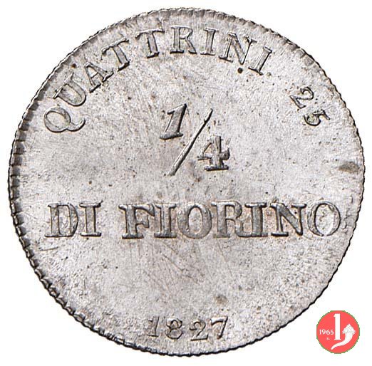 1/4 di fiorino (25 quattrini) 1827 (Firenze)