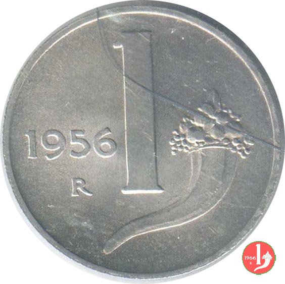 1 lira cornucopia 1956 (Roma)