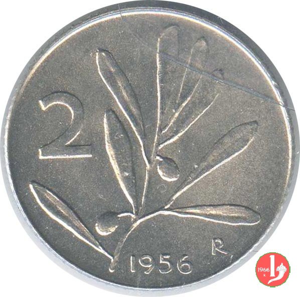 2 lire olivo 1956 (Roma)