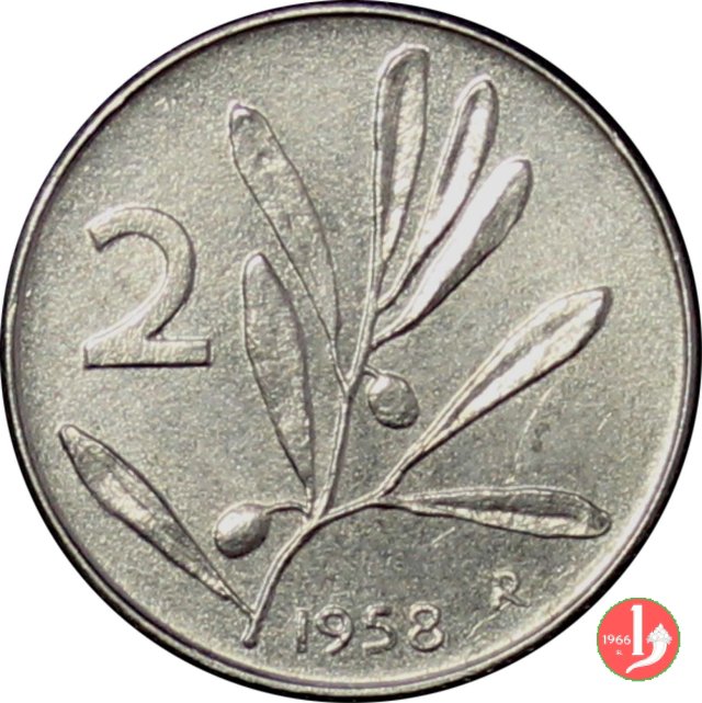 2 lire olivo 1958 (Roma)