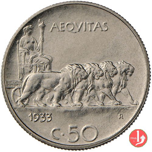 50 centesimi leoni 1933 (Roma)