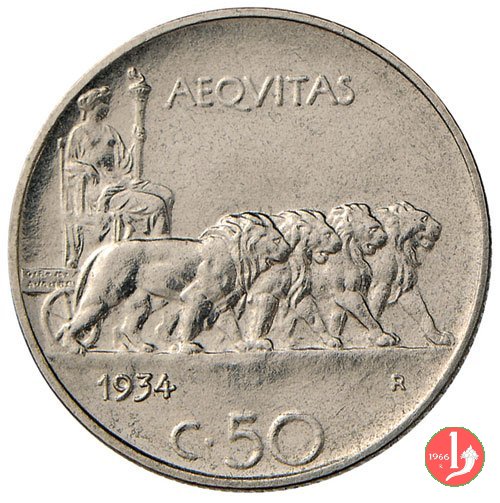 50 centesimi leoni 1934 (Roma)