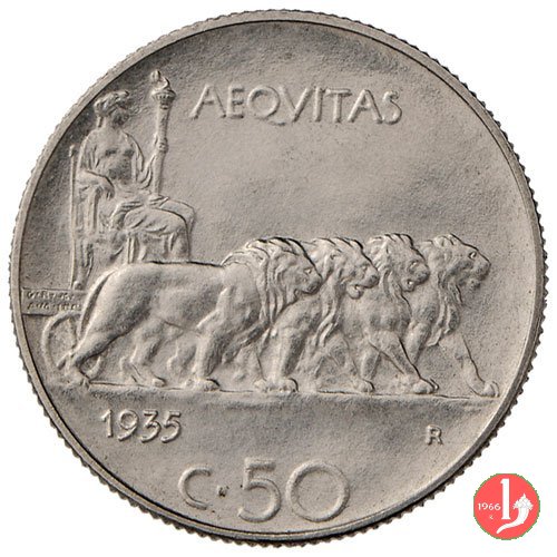 50 centesimi leoni 1935 (Roma)