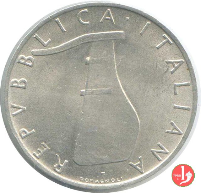 5 lire delfino 1955 (Roma)