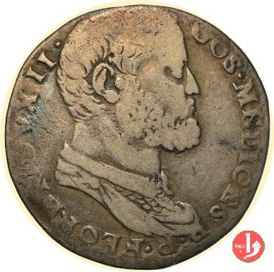 testone da 40 soldi o 3 barili III serie (viso barbuto) 1537 (Firenze)