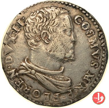 testone da 40 soldi o 3 barili III serie (viso barbuto) 1537 (Firenze)