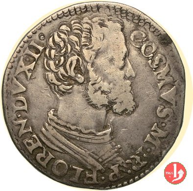 testone da 40 soldi o 3 barili III serie (viso barbuto) 1537 (Firenze)