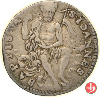 testone da 40 soldi o 3 barili III serie (viso barbuto) 1537 (Firenze)