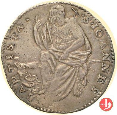 testone da 40 soldi o 3 barili I serie (viso barbuto, croce obliqua) 1537 (Firenze)