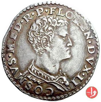 testone da 40 soldi o 3 barili (viso imberbe) 1537 (Firenze)