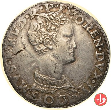 testone da 40 soldi o 3 barili (viso imberbe) 1537 (Firenze)