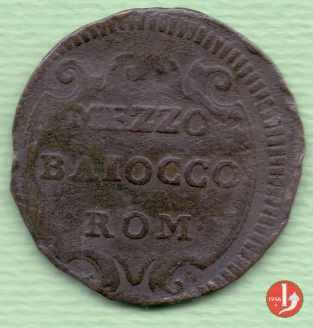 Mezzo baiocco 1756 (Roma)