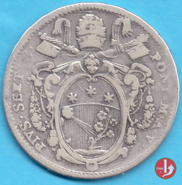 mezzo scudo romano del III tipo (stemma semplice) 1778 (Roma)