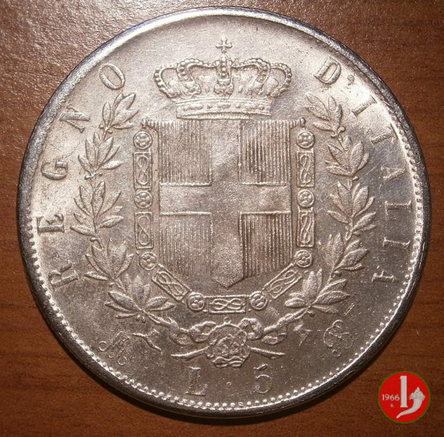 5 lire o scudo 1873 (Milano)