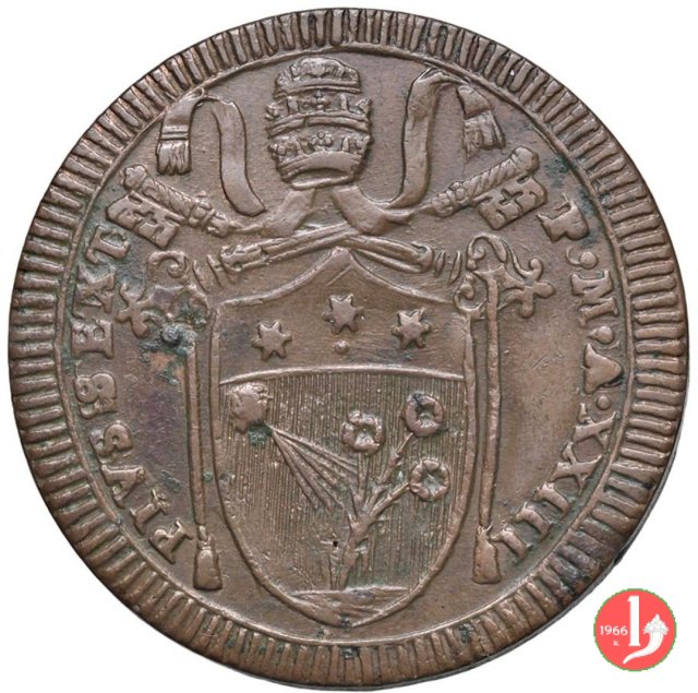 2 baiocchi del 2° tipo (A. XXIII) 1797 (Roma)