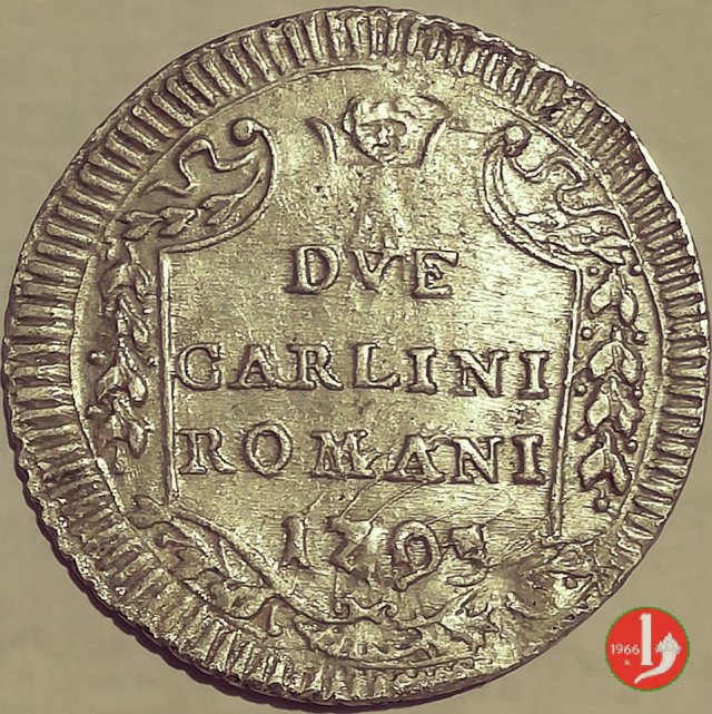 2 carlini 1794-95 (I riduzione) 1795 (Roma)
