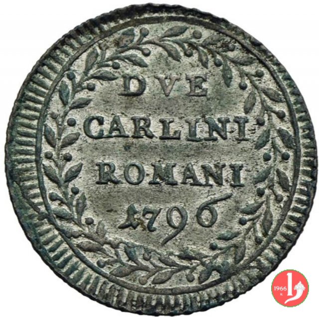 2 carlini 1796-97 (II riduzione) 1796 (Roma)