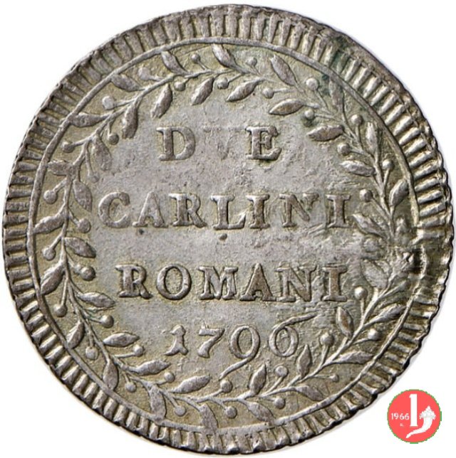 2 carlini 1796-97 (II riduzione) 1796 (Roma)