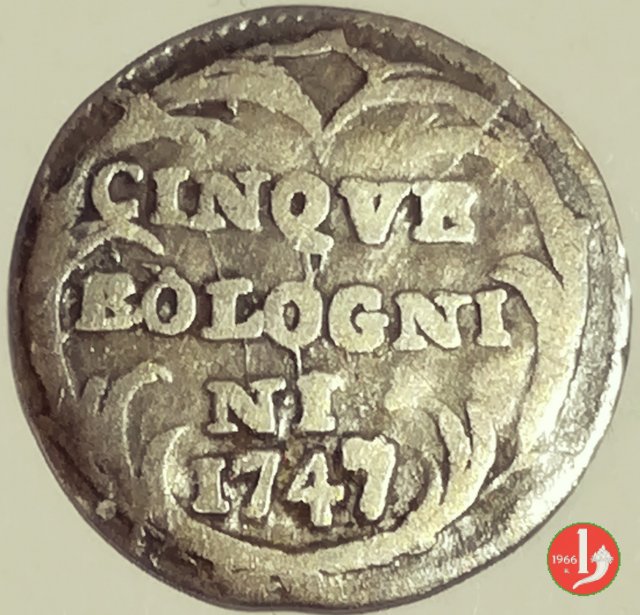 Carlino da 5 Bolognini 1747 (Bologna)