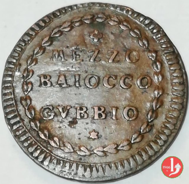 mezzo baiocco 1789-1790 (Gubbio)