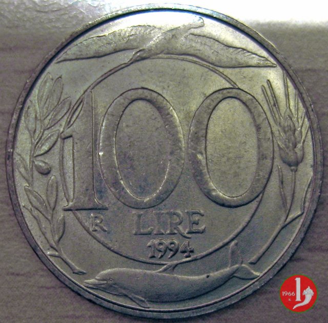 100 lire Italia turrita 1994 (Roma)