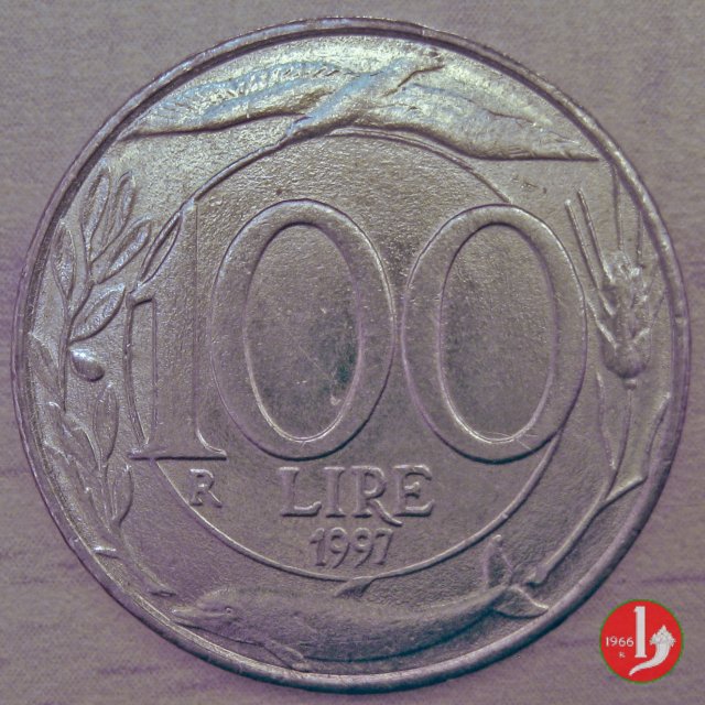 100 lire Italia turrita 1997 (Roma)