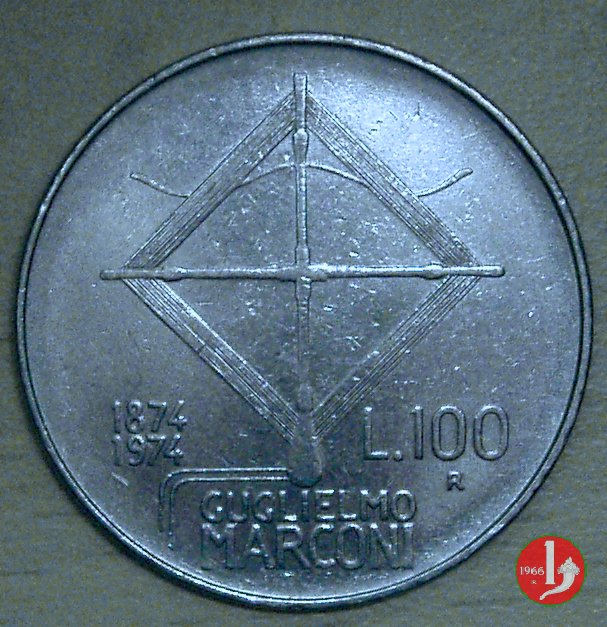 100 lire Marconi 1974 (Roma)