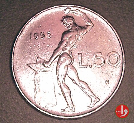 50 lire Vulcano 1955 (Roma)