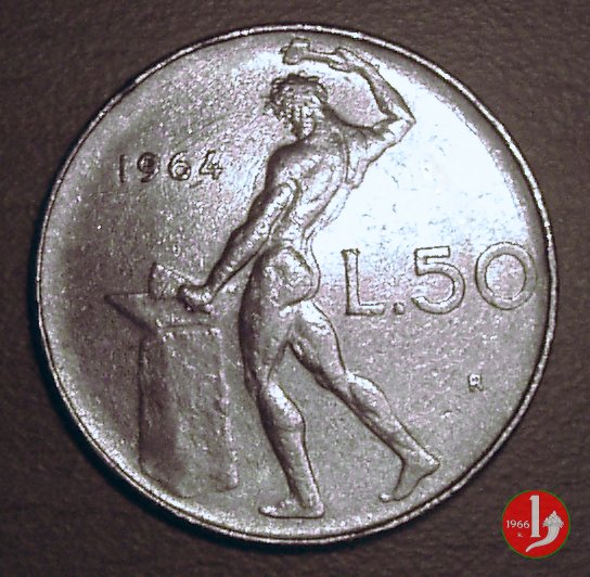 50 lire Vulcano 1964 (Roma)