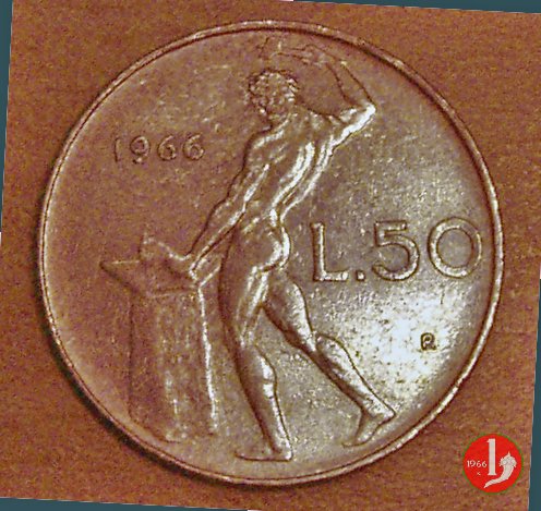 50 lire Vulcano 1966 (Roma)