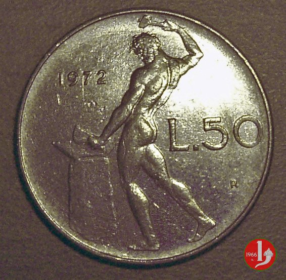 50 lire Vulcano 1972 (Roma)