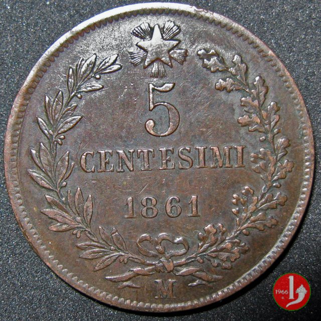 5 centesimi 1861 (Milano)