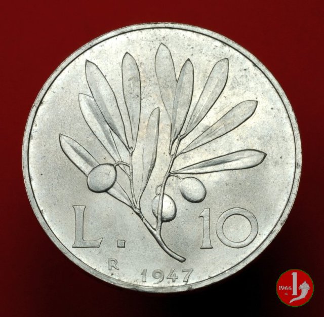 10 lire olivo 1947 (Roma)