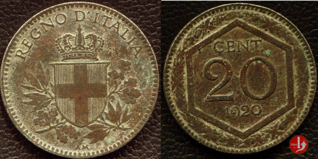 20 centesimi esagono 1920 (Roma)