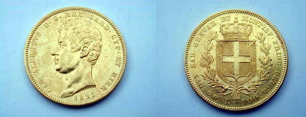 100 lire 1837 (Torino)