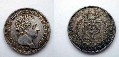 1 lira 1827 (Torino)