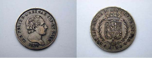 1 lira 1829 (Genova)