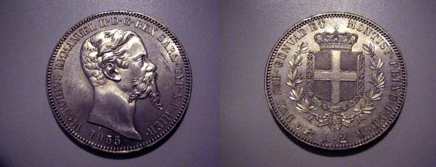 2 lire 1855 (Torino)