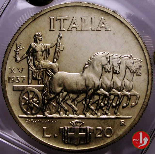 20 lire quadriga lenta 1937 (Roma)