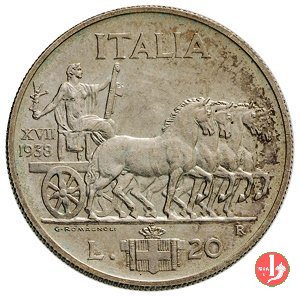 20 lire quadriga lenta 1938 (Roma)