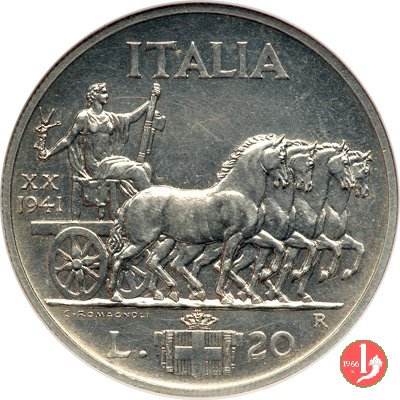 20 lire quadriga lenta 1941 (Roma)