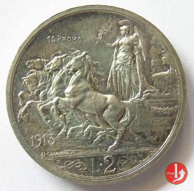 prova 2 lire quadriga briosa 1913 (Roma)