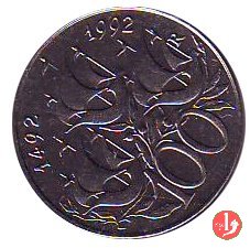 100 Lire modulo piccolo 1992 (Roma)