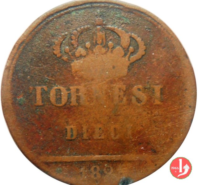 10 Tornesi 1825 (Napoli)