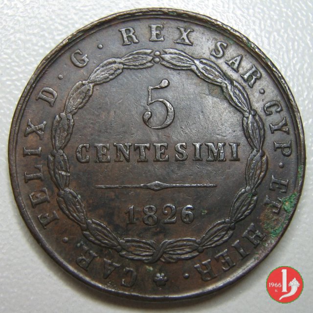 5 centesimi 1826 (Torino)