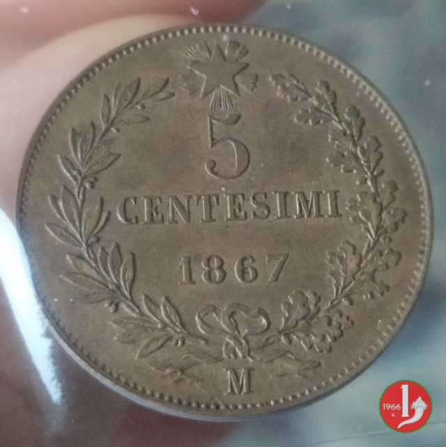 5 centesimi 1867 (Milano)